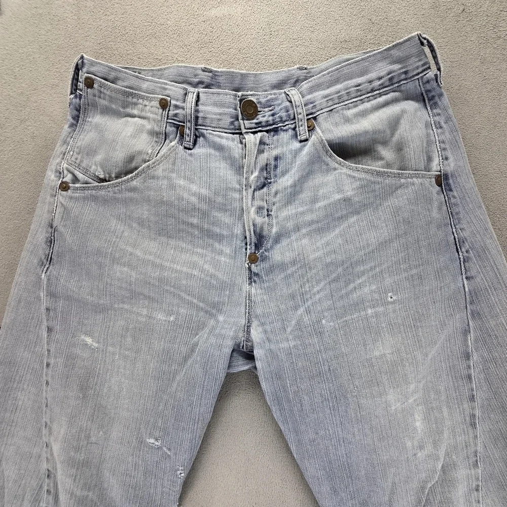 VTG Levis Engineered Jeans‎ Blue Twisted Buckle Back One Altered Hem Fits 30x28